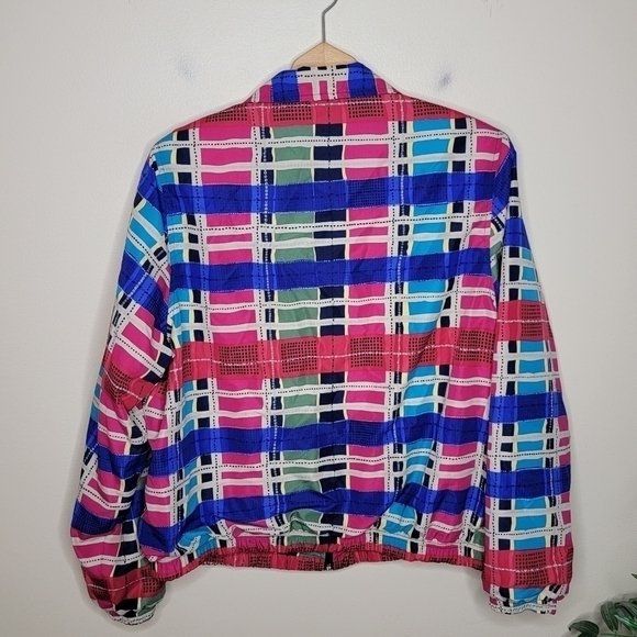 Vintage Koret | Geometric Multicolor Zip Front Windbreaker Jacket - Picture 3 of 6